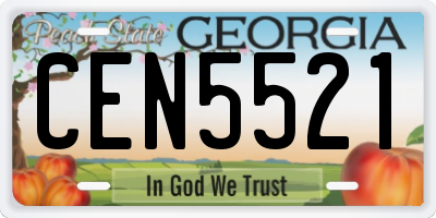 GA license plate CEN5521