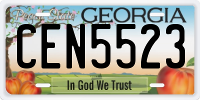 GA license plate CEN5523