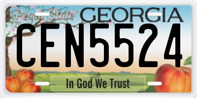 GA license plate CEN5524