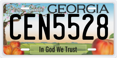 GA license plate CEN5528
