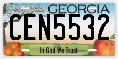 GA license plate CEN5532