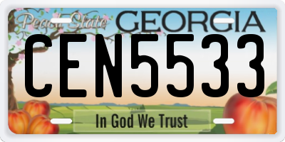 GA license plate CEN5533