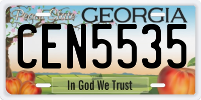 GA license plate CEN5535