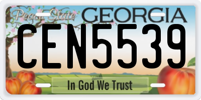 GA license plate CEN5539
