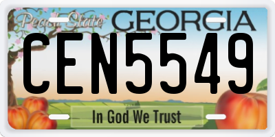 GA license plate CEN5549