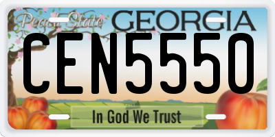 GA license plate CEN5550