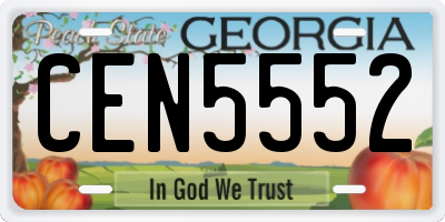 GA license plate CEN5552