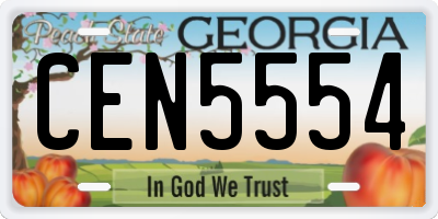 GA license plate CEN5554