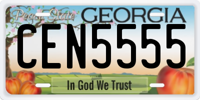 GA license plate CEN5555