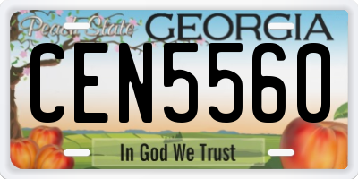 GA license plate CEN5560