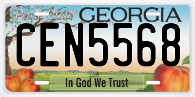 GA license plate CEN5568