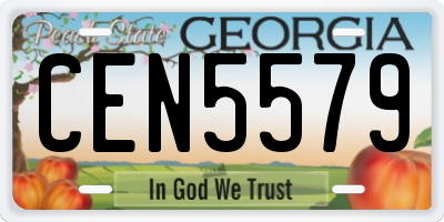 GA license plate CEN5579