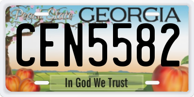 GA license plate CEN5582