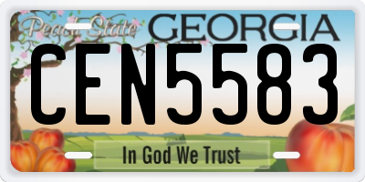 GA license plate CEN5583