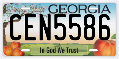 GA license plate CEN5586