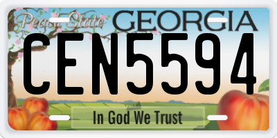 GA license plate CEN5594