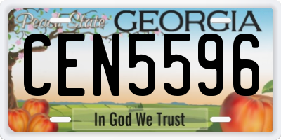 GA license plate CEN5596
