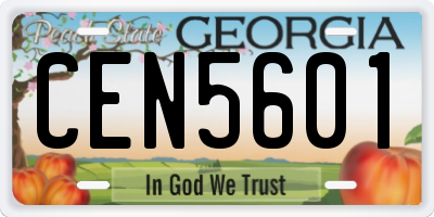 GA license plate CEN5601