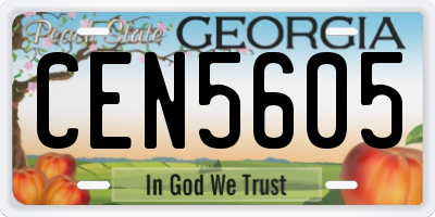GA license plate CEN5605