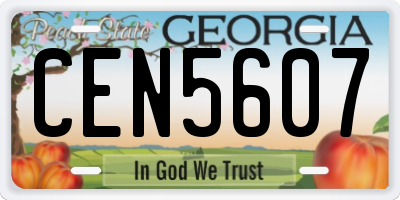 GA license plate CEN5607