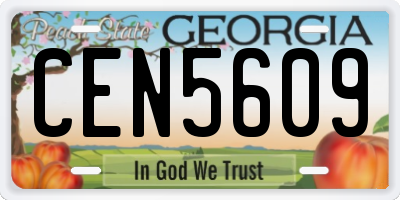 GA license plate CEN5609
