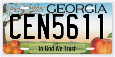 GA license plate CEN5611