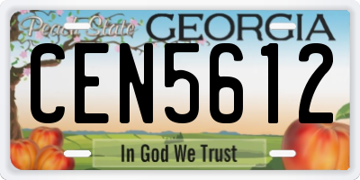 GA license plate CEN5612