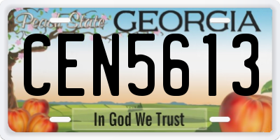 GA license plate CEN5613