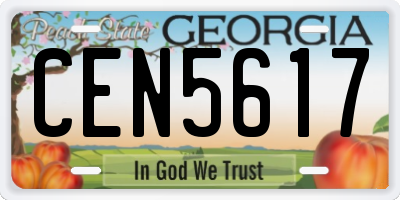 GA license plate CEN5617
