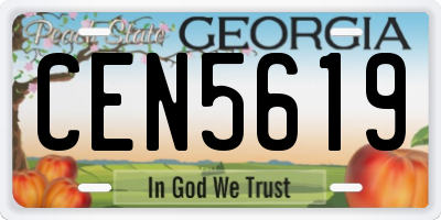 GA license plate CEN5619