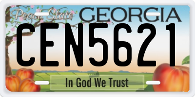 GA license plate CEN5621