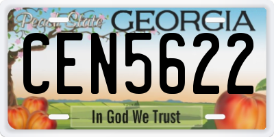 GA license plate CEN5622