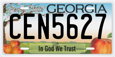 GA license plate CEN5627