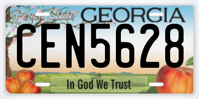 GA license plate CEN5628