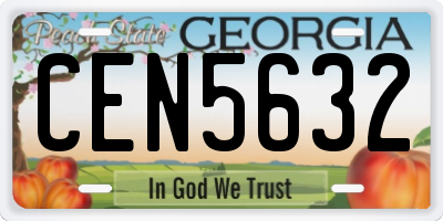 GA license plate CEN5632