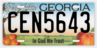 GA license plate CEN5643
