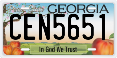 GA license plate CEN5651