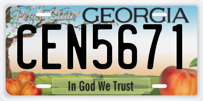 GA license plate CEN5671