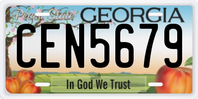 GA license plate CEN5679