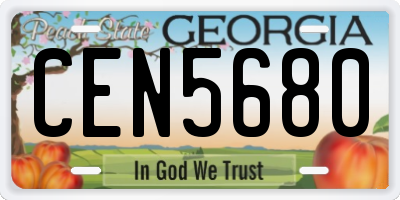 GA license plate CEN5680