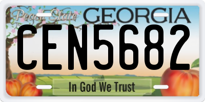 GA license plate CEN5682