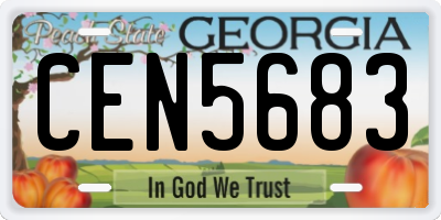 GA license plate CEN5683