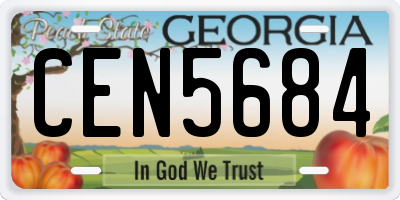 GA license plate CEN5684
