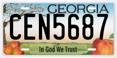 GA license plate CEN5687