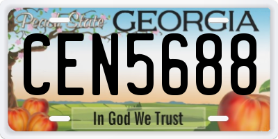 GA license plate CEN5688
