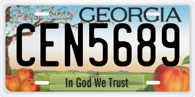 GA license plate CEN5689