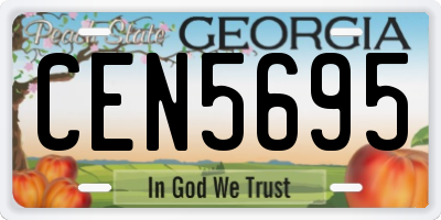 GA license plate CEN5695