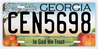 GA license plate CEN5698