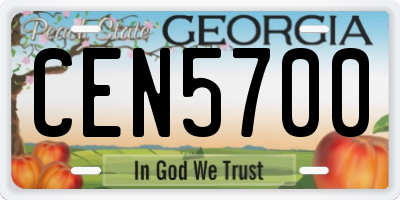 GA license plate CEN5700