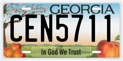 GA license plate CEN5711